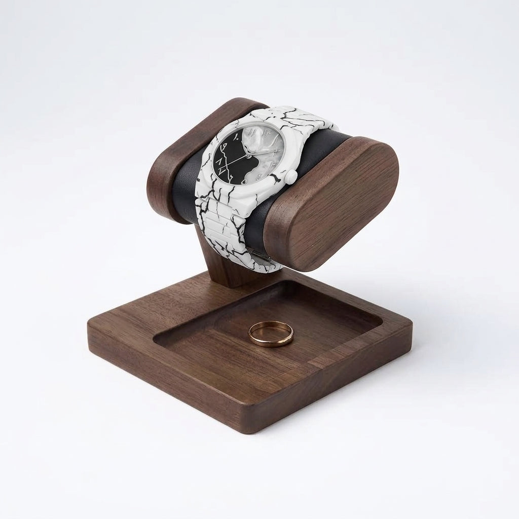 White Marble Arabic Dial Watch for Men & Women – Dual-Tone Quartz Wristwatch with Luxury Gift Box